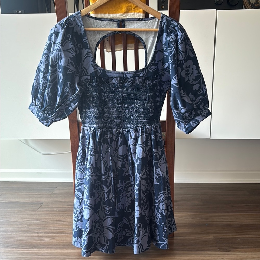 Free People Navy Floral Mini Dress